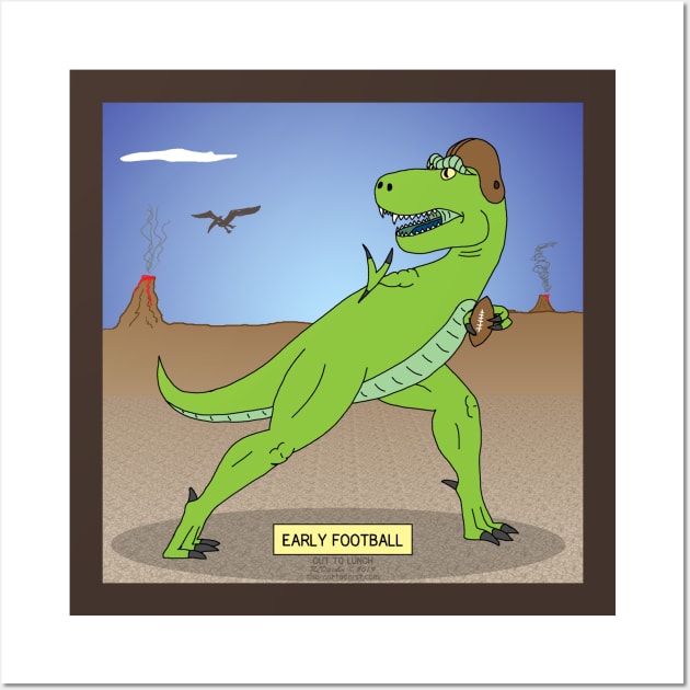 Early T-Rex Football Wall Art by OutToLunch